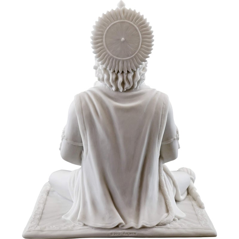 Top Collection 8" Hanuman Hindu Statue in White Marble Finish - Hindu God of Strength Figurine - Image 3